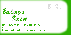 balazs kain business card